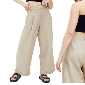 Free People Lyla Wide Leg Linen Pants